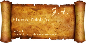 Florea Abbás névjegykártya